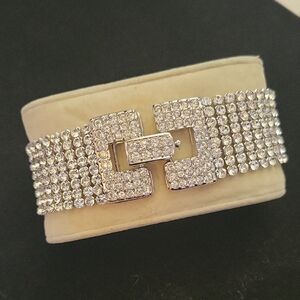 Vtg. Swarovski Crystal Mesh Bracelet
